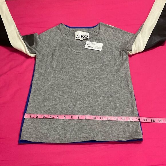 NWT Bergdorf Goodman Aiko Kwan Leather-Sleeve Sweater Size XS - Picture 6 of 14